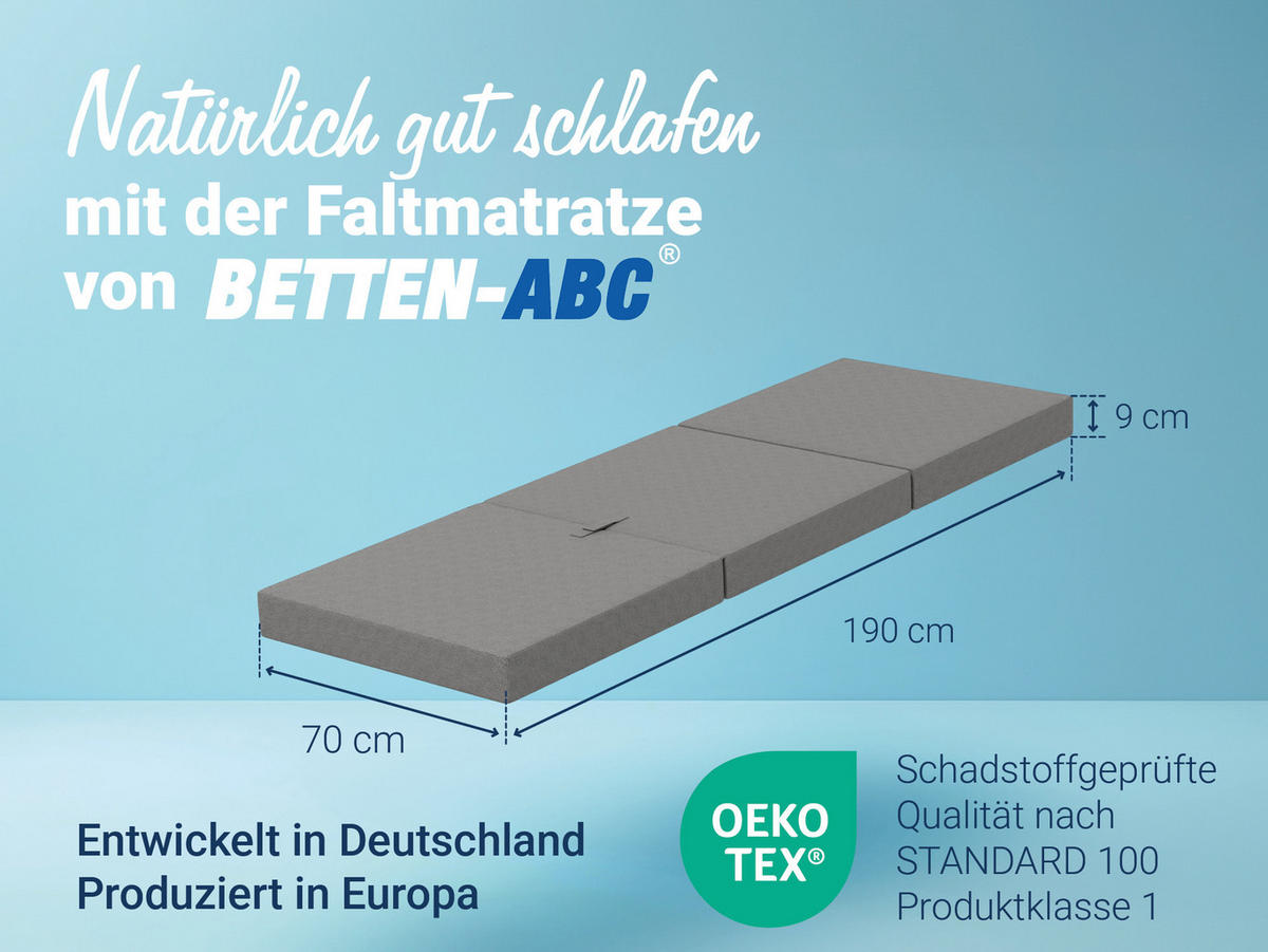 FALTMATRATZE Samba , Farbe: Grau - Grau, Textil (70/190cm) - Sun Garden