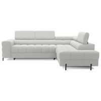 WOHNLANDSCHAFT FERUCCE Ecksofa L-Form – Polsterecke mit Schlaffunktion, Bettkasten & verstellbaren Kopfstützen 276 cm - Hellgrau, Kunststoff (276/200cm) - Wohnideebilder