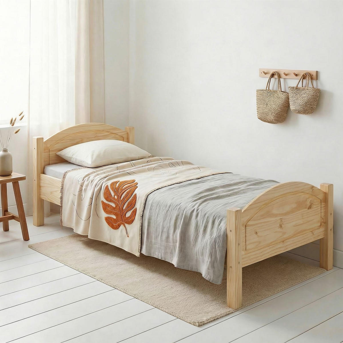 MASSIVHOLZBETT FLIMS 90x200 cm natur - Naturfarben, Holz (90/200cm) - IDIMEX