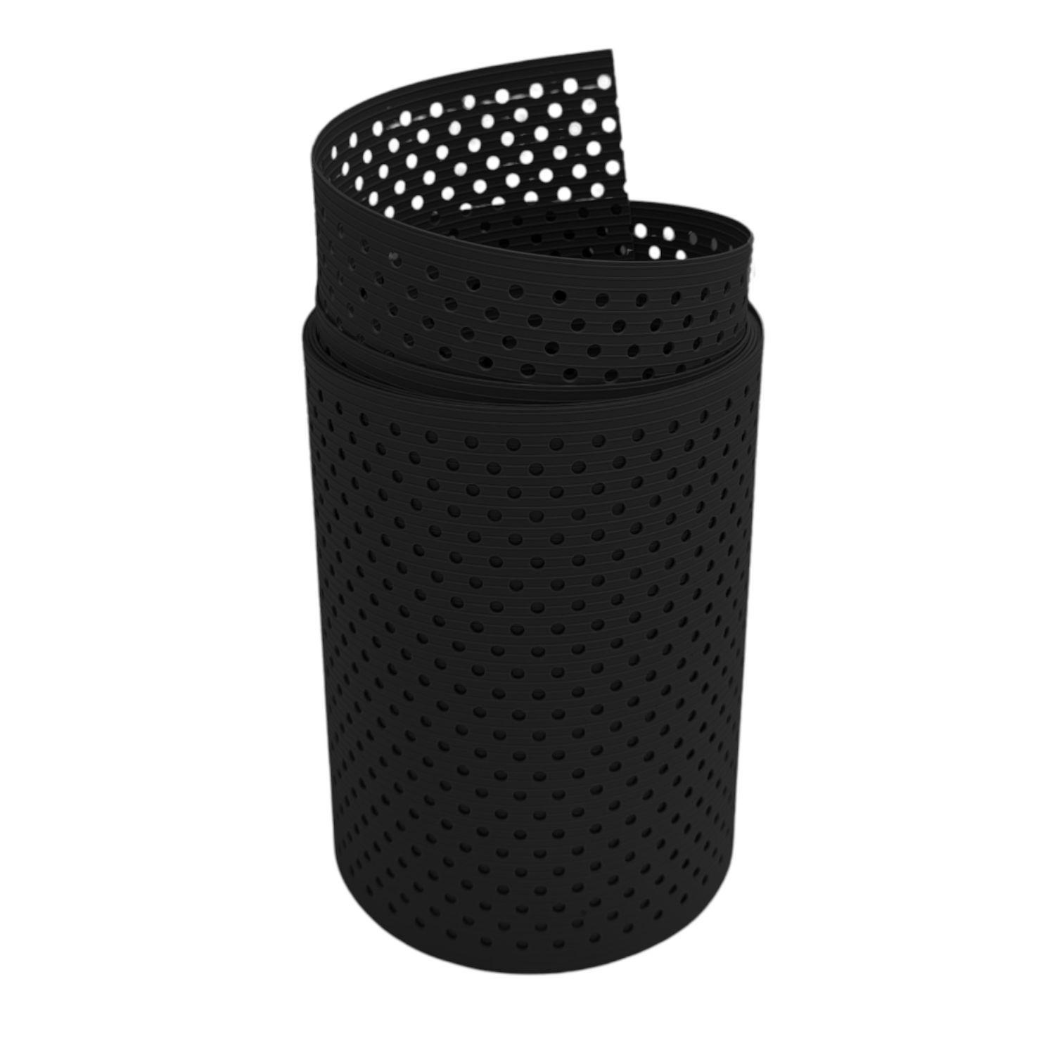 SICHTSCHUTZSTREIFEN Rille Gelocht 15 Prozent PP Streifen Schwarz 2,55m - Schwarz, Kunststoff (255/19cm) - ZAUN|ZU