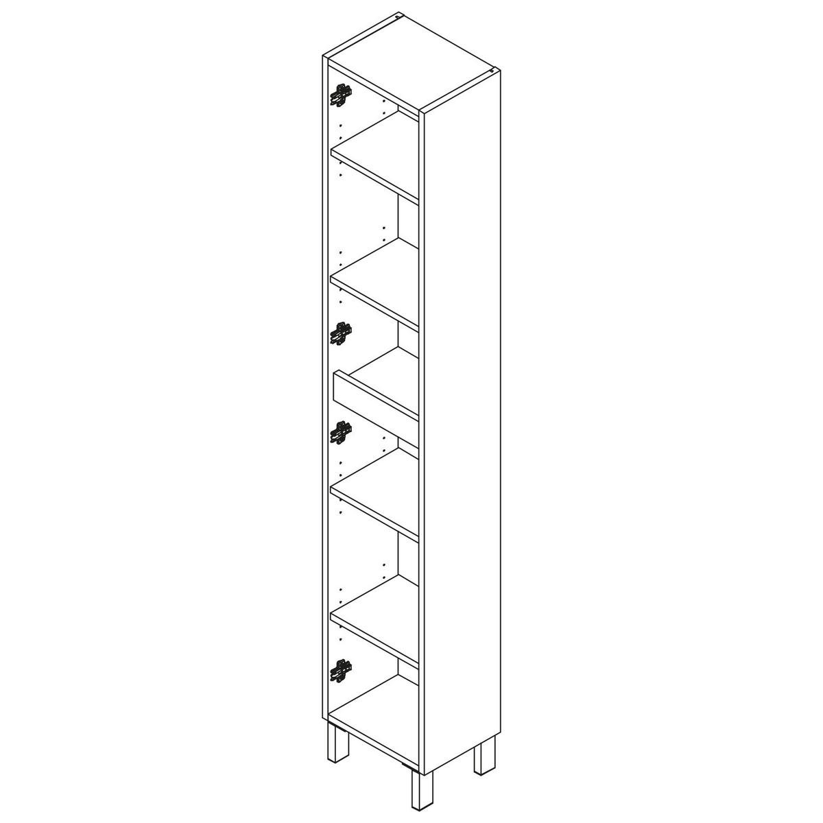 HOCHSCHRANK INFINITY Eiche Afrika 300 x 1810 x 240 mm - Honigeiche/Alufarben, Holz (30/17.12/24cm) - Salgar