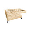 ECKSOFA NELSON Beige Leder Relaxfunktion - Beige/Schwarz, Leder/Metall (321/216cm) - KAWOLA