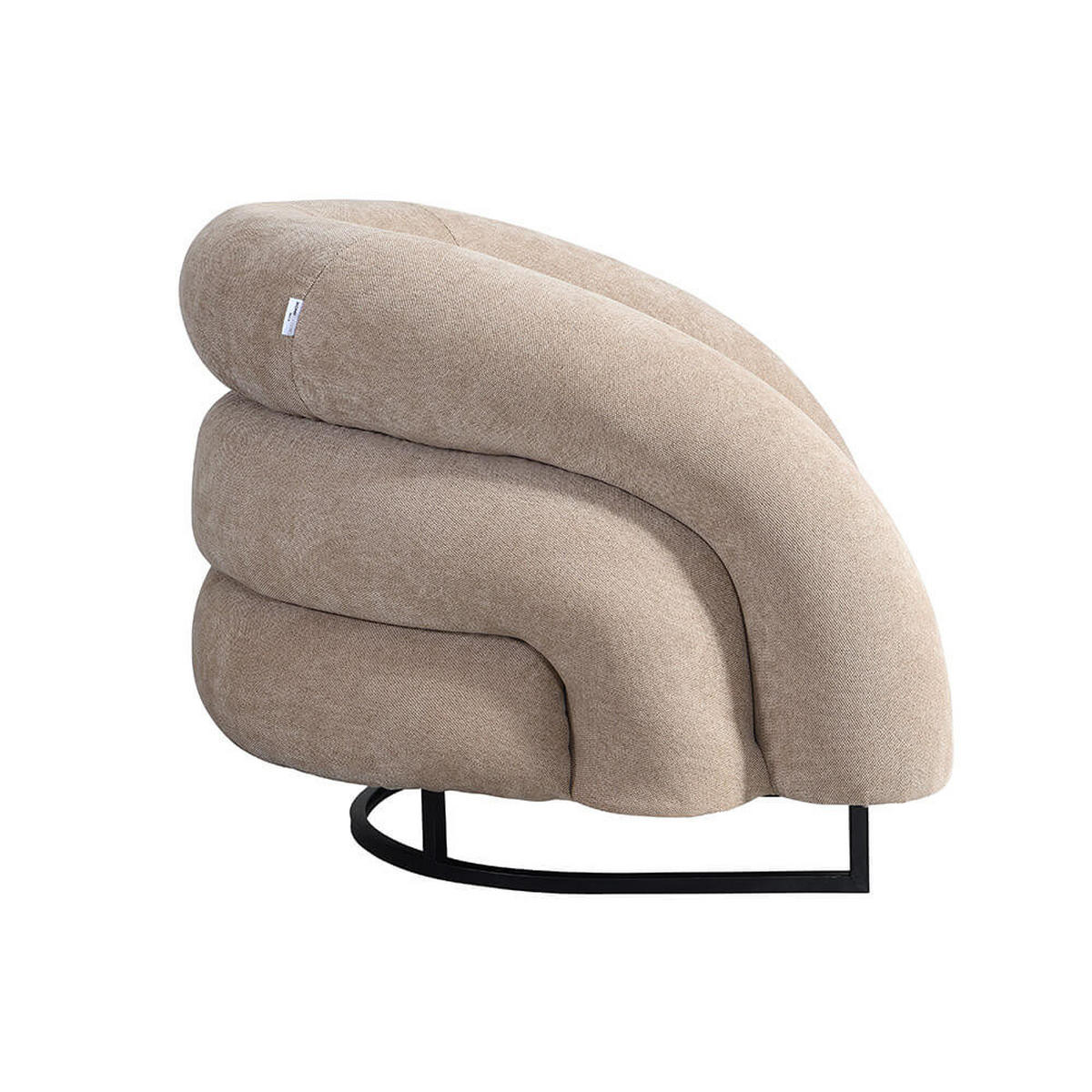 SESSEL MACA - Samtgewebe Beige - Beige, Kunststoff (95/73/88cm) - Home Deluxe