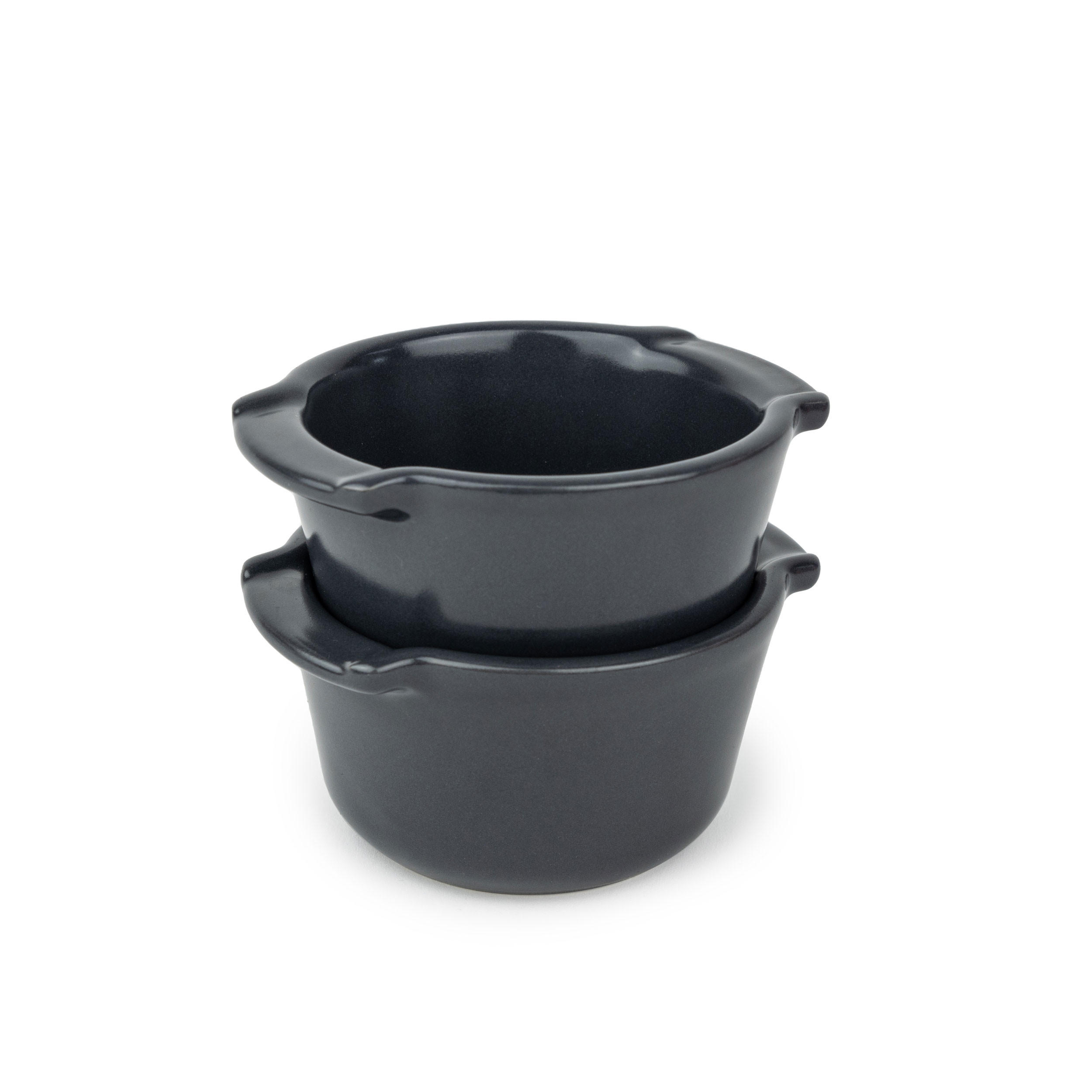 AUFLAUFFORM Ramekin 2er Set Keramik Schiefergrau Ofenfest - Grau, Keramik (11/11/5.6cm) - PEUGEOT