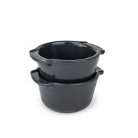 AUFLAUFFORM Ramekin 2er Set Keramik Schiefergrau Ofenfest - Grau, Keramik (11/11/5.6cm) - PEUGEOT