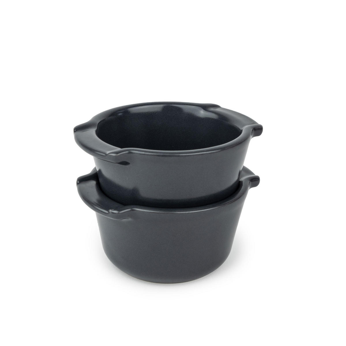 AUFLAUFFORM Ramekin 2er Set Keramik Schiefergrau Ofenfest - Grau, Keramik (11/11/5.6cm) - PEUGEOT