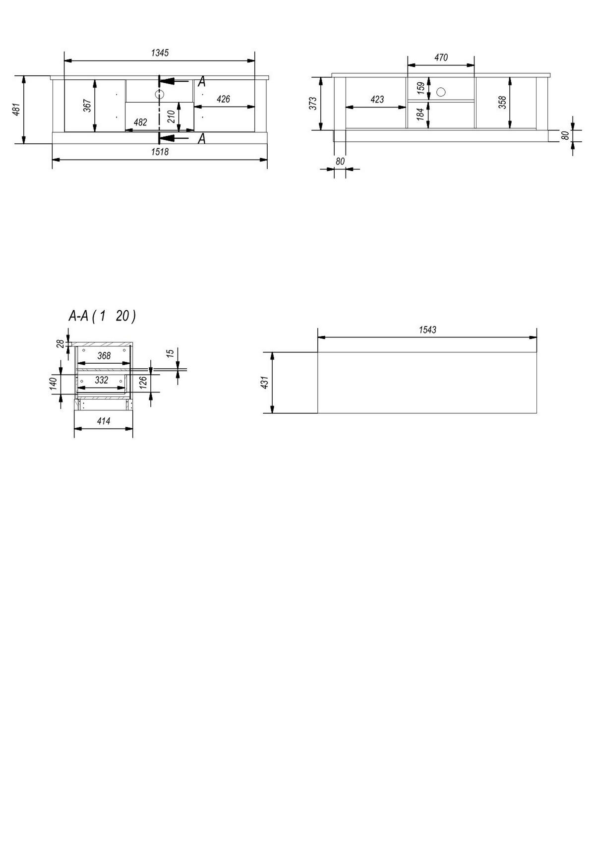 TV-LOWBOARD C14 Light Gray & Artisan Eiche 155/48/44 cm Landhaus - Grau, Holzwerkstoff (155/48/44cm) - Livojo
