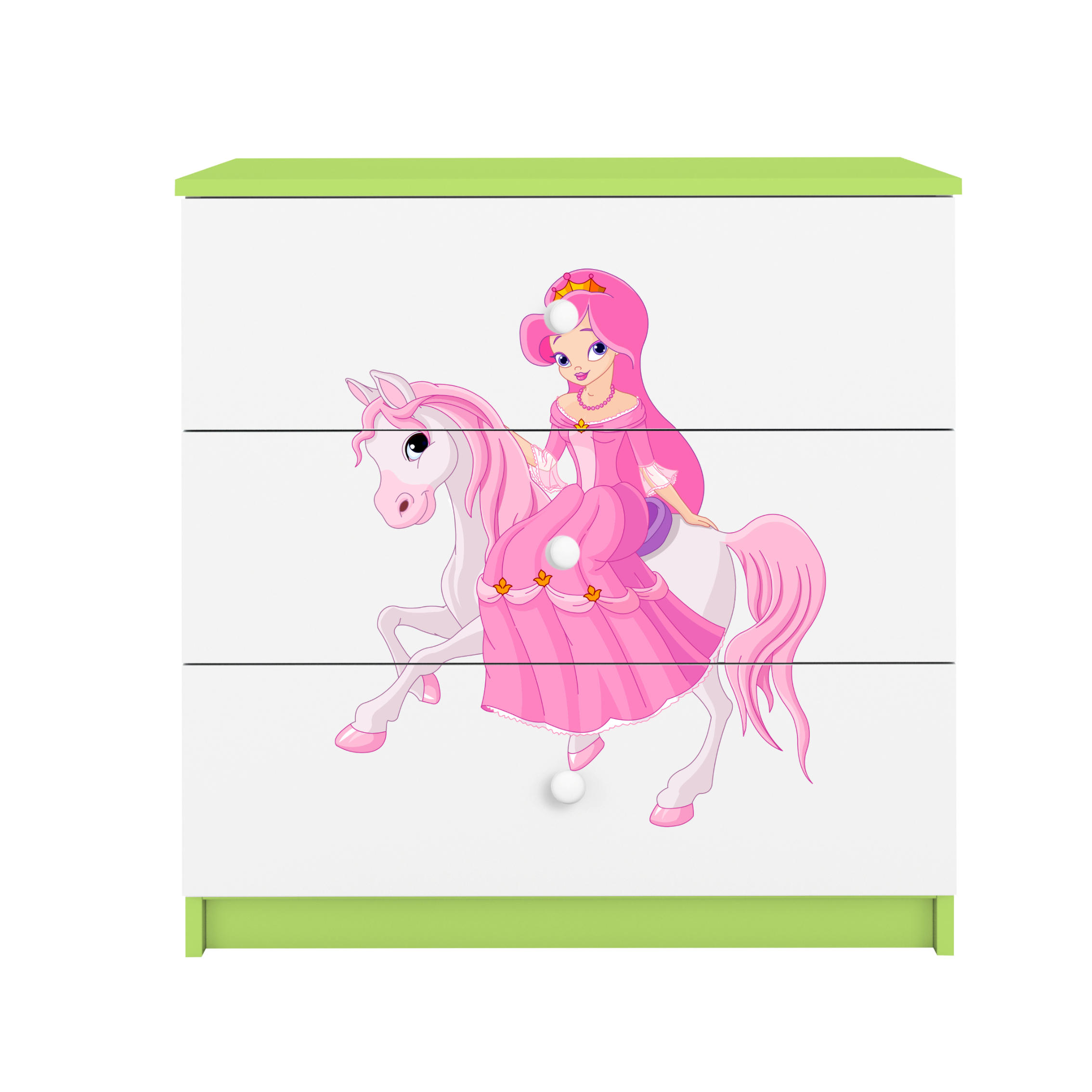 KOMMODE Babydreams Prinzessin zu Pferd 81/81/41 - Grün, Holzwerkstoff (81/81/41cm) - RAUMHIRSCH FURNITURE