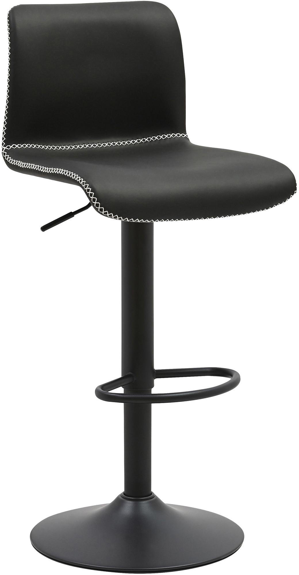 BARHOCKER Lederlook Schwarz - Schwarz, Textil/Metall (41/85/47cm) - CLP
