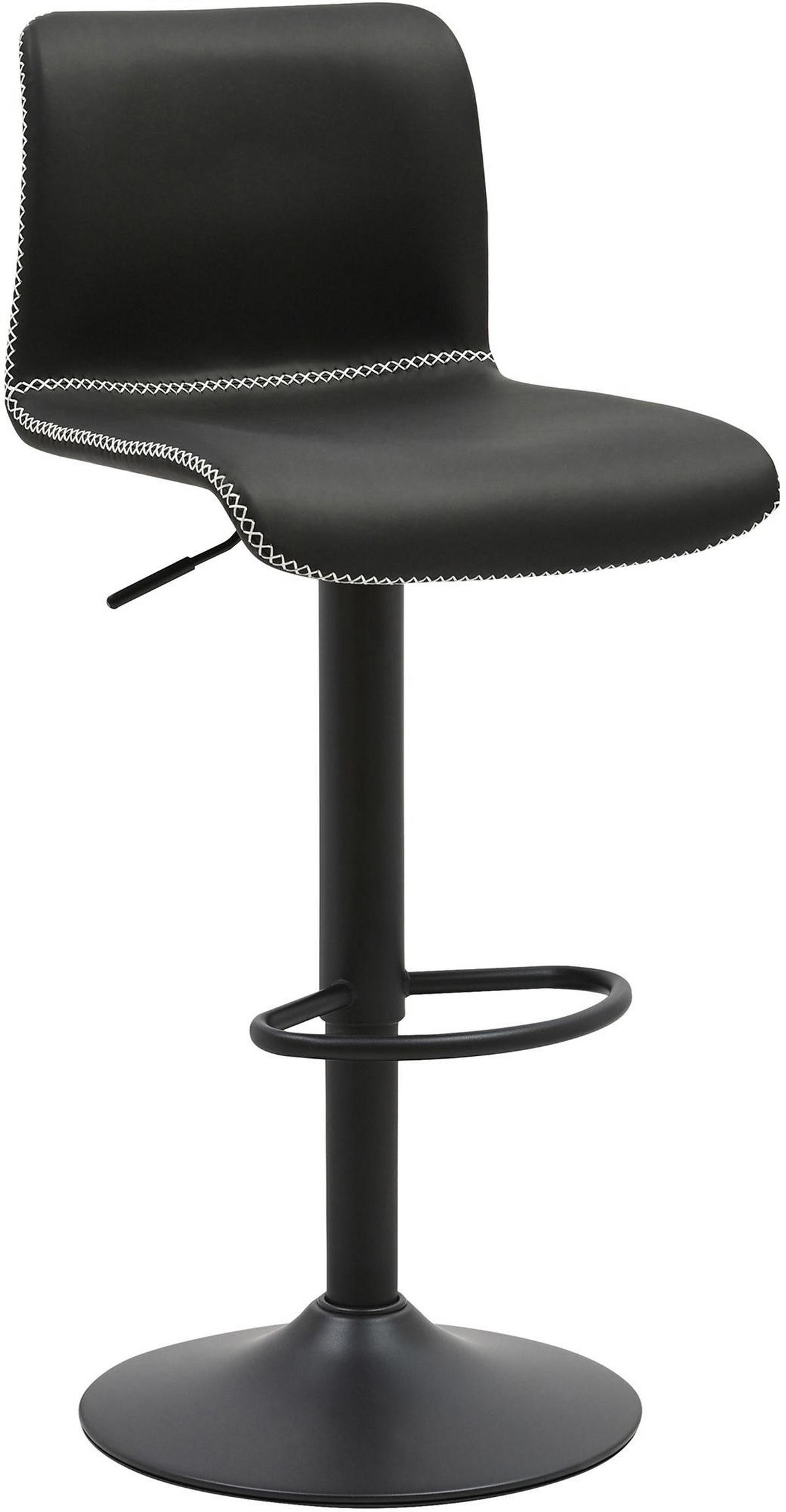 BARHOCKER Lederlook Schwarz - Schwarz, Textil/Metall (41/85/47cm) - CLP