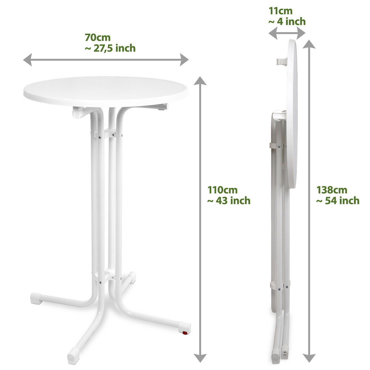 STEHTISCH Sylt - Weiß, Metall (70/70/110cm) - Beautissu 