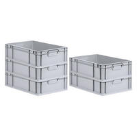 EUROBOX 5x Nextgen Economy Griffe Geschlossen 17x40x60cm 34 Liter - Grau, Kunststoff (40/17/60cm) - PROREGAL