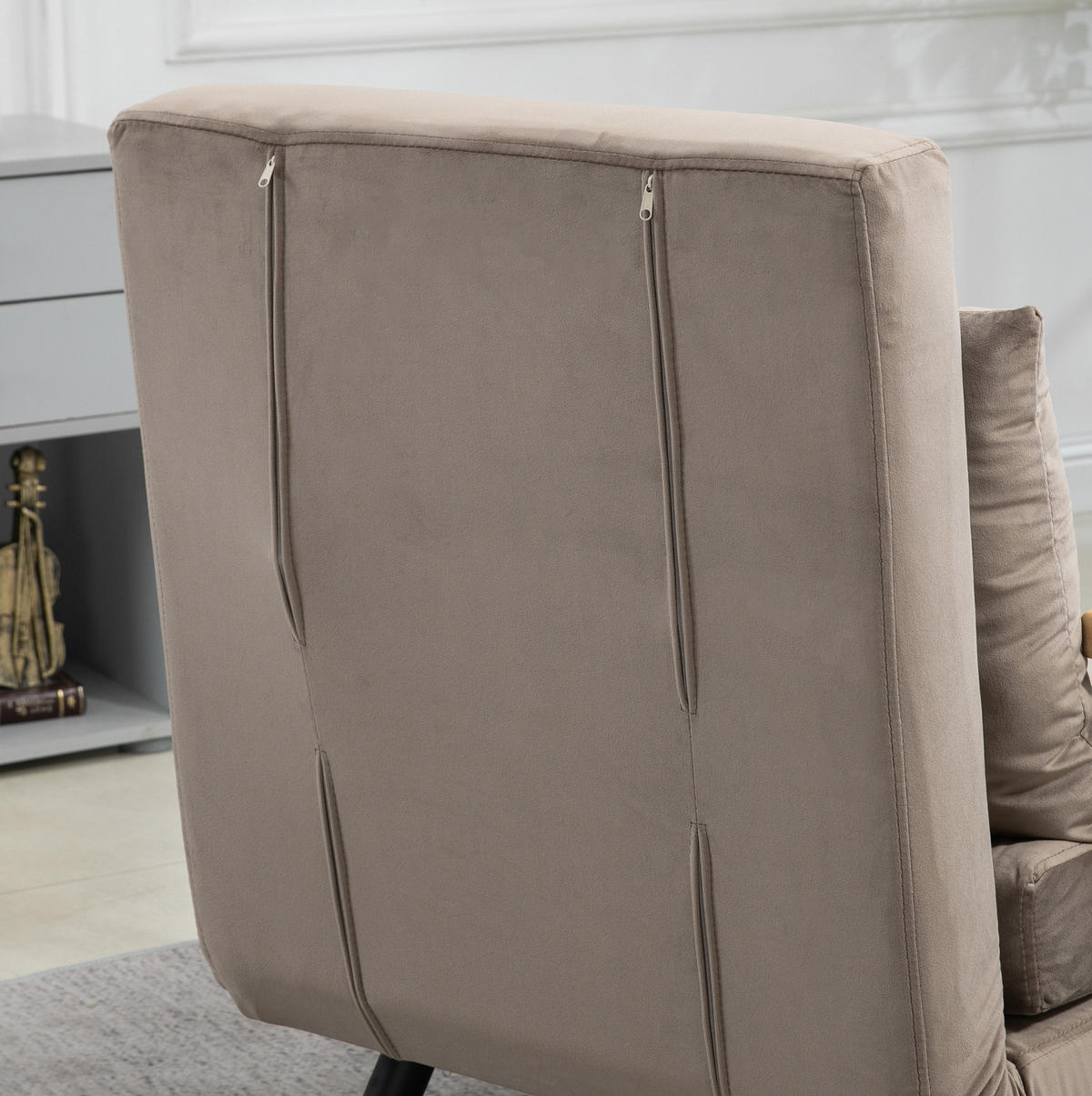 SCHLAFSESSEL in Hellgrau 73x63x81 cm mit Bettfunktion und 5-fach verstellbarer Rückenlehne - Hellgrau, Metall (63/81/73cm) - IVMEU