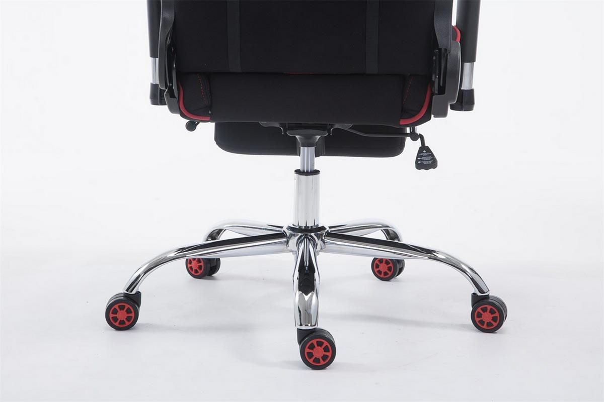GAMINGSTUHL Limitless-2, Stoff mit Fußablage Schwarz/Rot - Rot, Textil/Metall (70/135/58cm) - TPFLiving