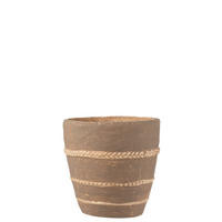 BLUMENTOPF GEFLOCHTEN - Töpferei - Braun - XL - Ø 23,5 cm - Braun, Keramik (23.5/24cm) - J-Line