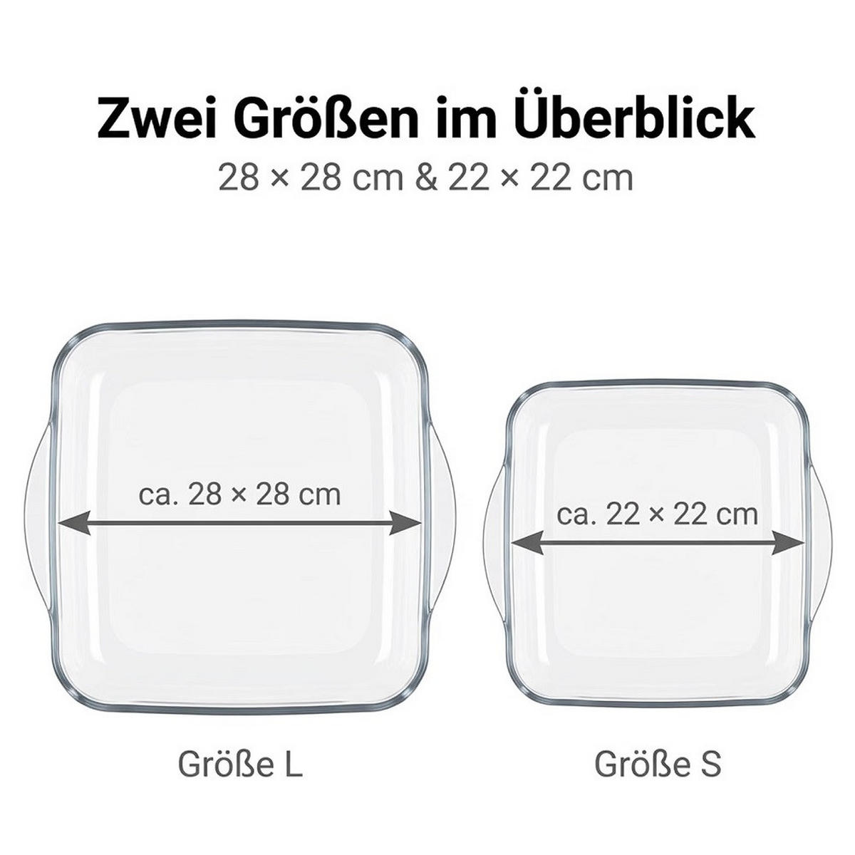OFENSCHALEN 2er Set eckig 28x28/22x22 cm - Transparent, Glas (28/28cm) - Der-Porzellan-Laden