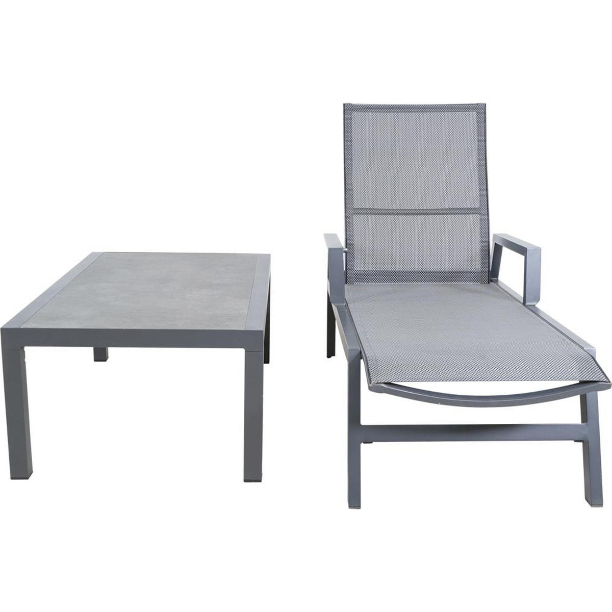 GARTENTISCH Down - Grau - 120/70/43 cm - Grau, Metall (120/70/43cm) - Lesli Living