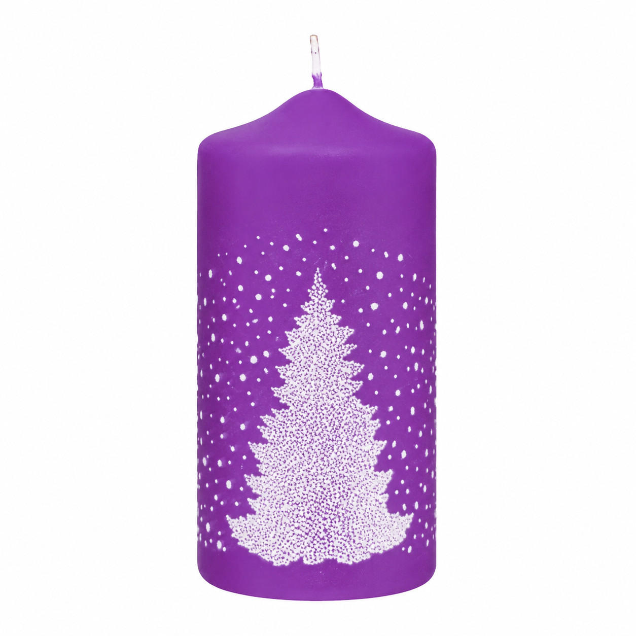 ADVENTSKERZEN Skadi in Samtlook Purple Lila 15 x 7 cm, 4er Set - Lila, Paraffin (7/15/15cm) - Kopschitz Kerzen