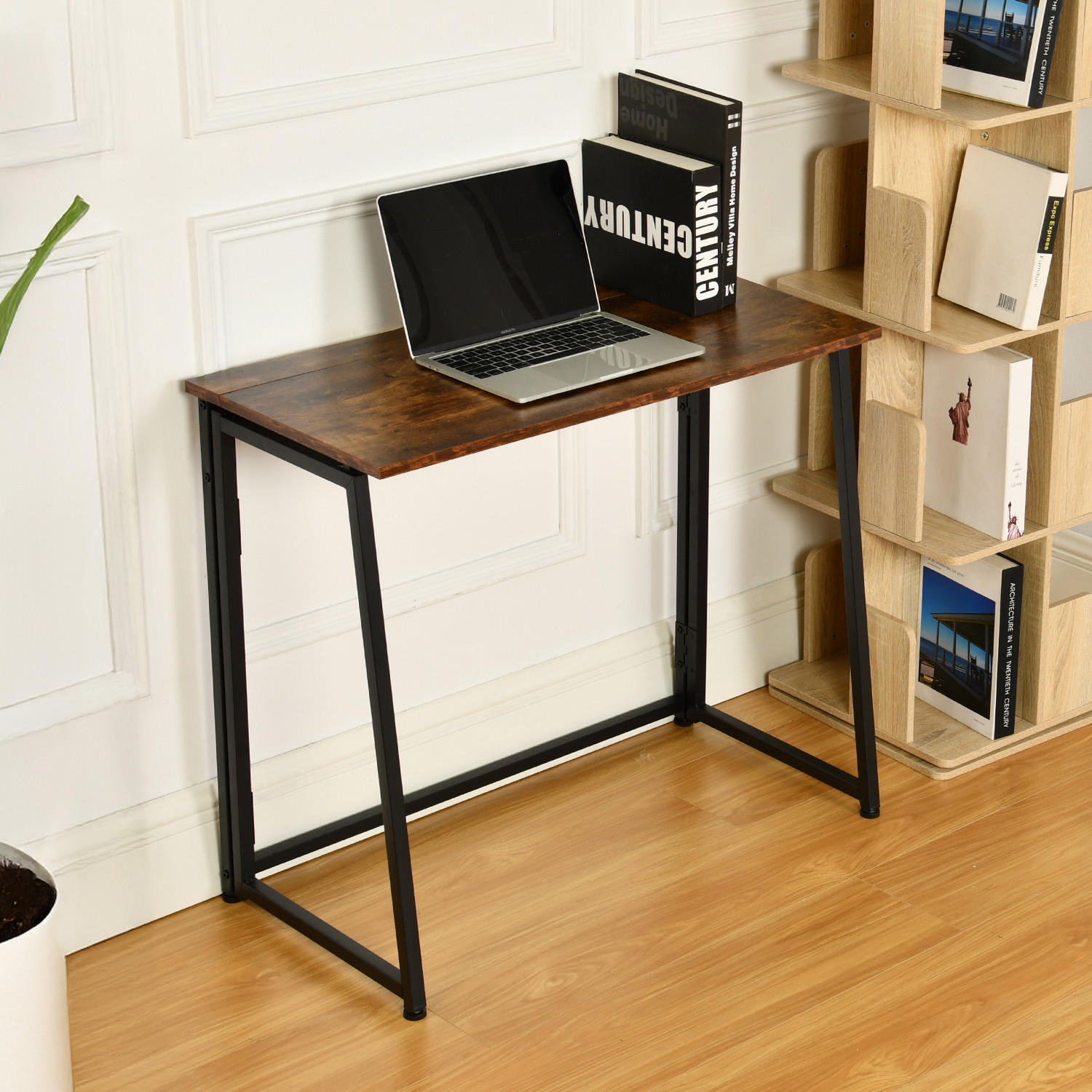 SCHREIBTISCH in Stahl - Braun, Metall (80/40/70.5cm) - Meubles Cosy