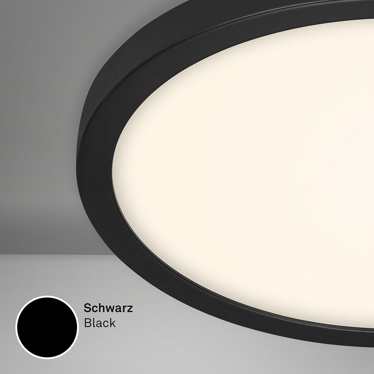 LED DECKENLEUCHTE Schwarz Aufbaulampe - Schwarz, Metall (40/40/3.6cm) - Briloner