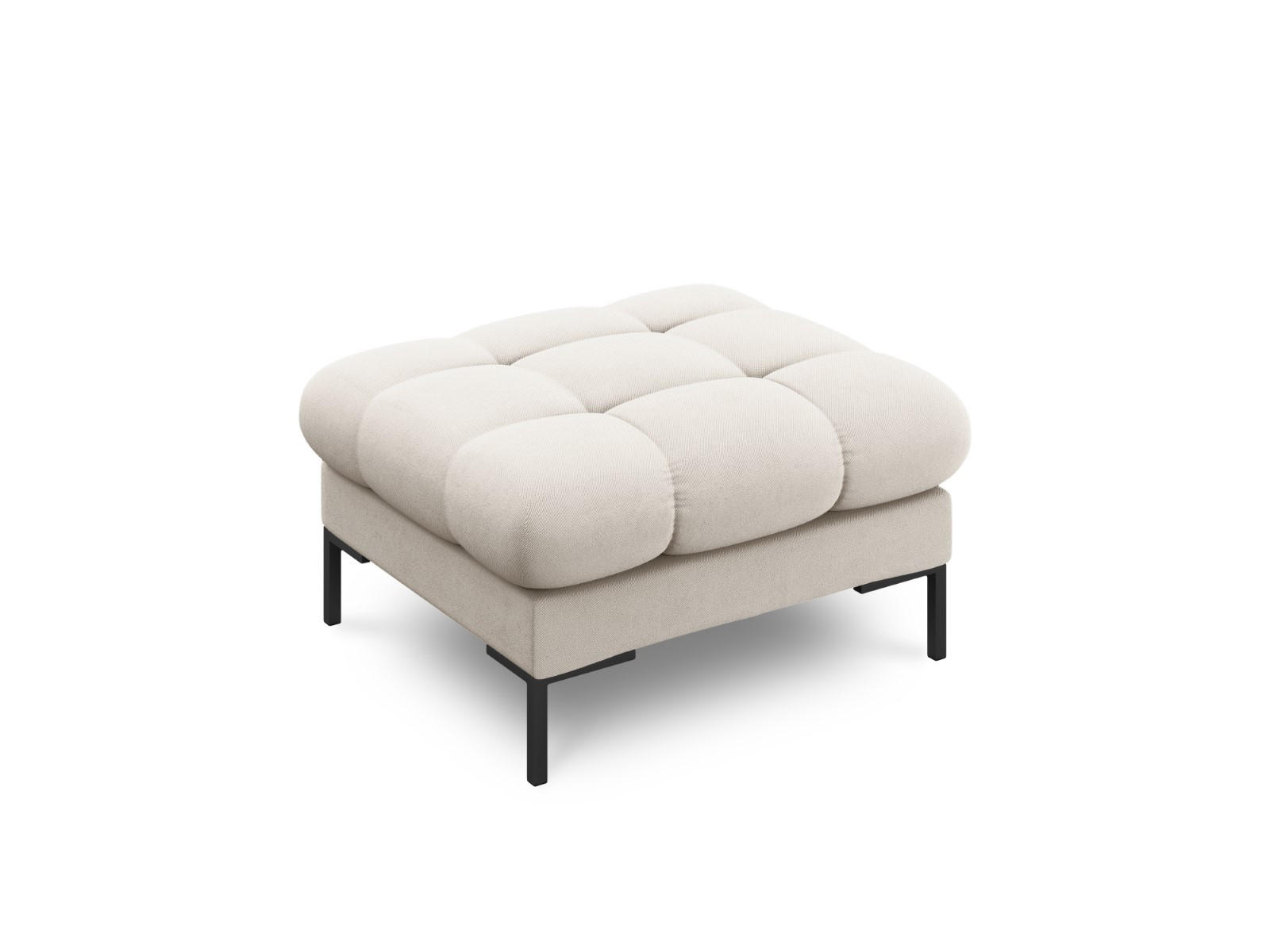 POUF Mamaia aus strukturiertem Stoff beige - Beige, Textil (60/41/60cm) - Micadoni