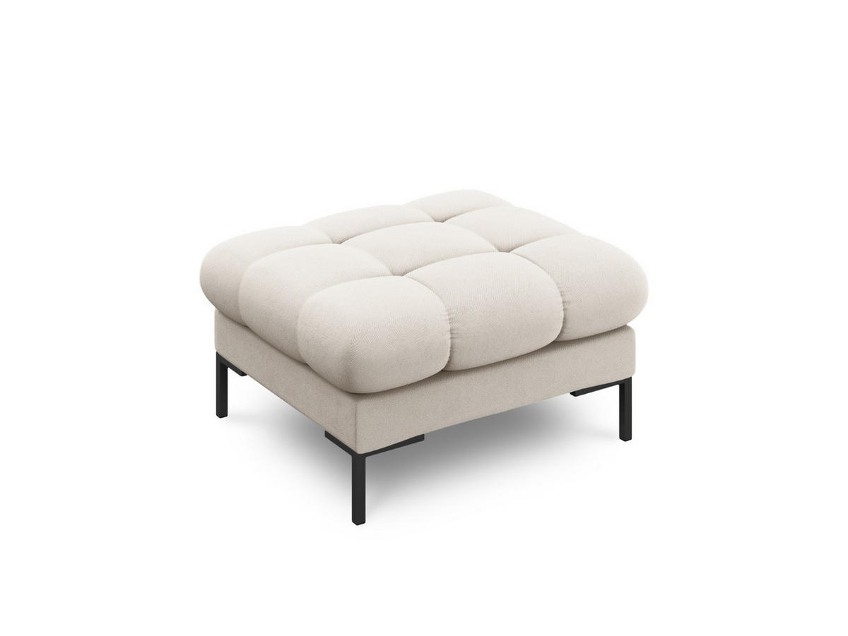 POUF Mamaia aus strukturiertem Stoff beige - Beige, Textil (60/41/60cm) - Micadoni