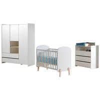 BABYZIMMEREINRICHTUNG Karilynn 4 Komplettset Massivholz+MDF Weiß - Weiß, Holz (352/190/74cm) - 58aufmkessel