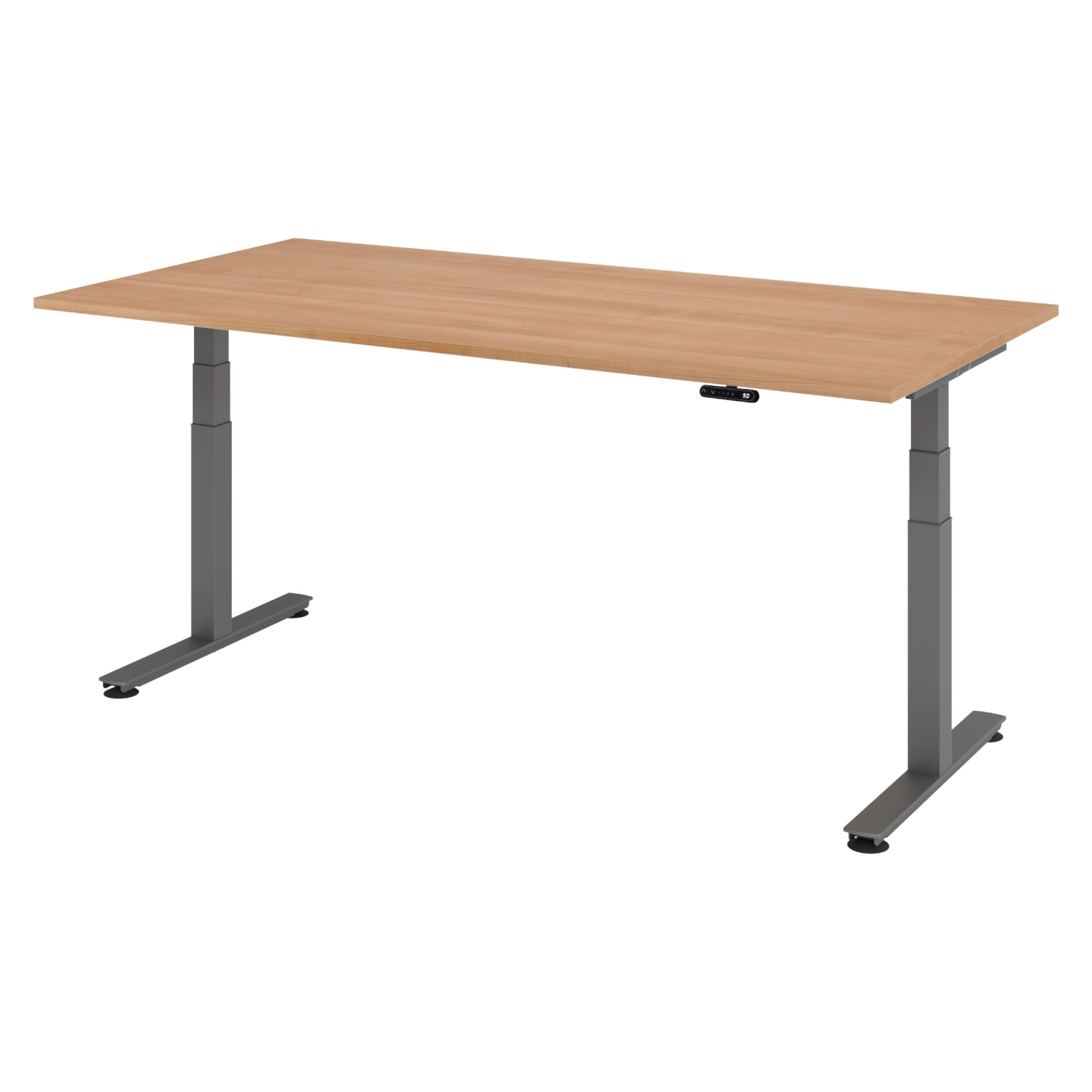 SCHREIBTISCH elektrisch XDSM 100/200/72 cm in Nussbaumfarben/Graphitfarben - Nussbaumfarben/Graphitfarben, Holzwerkstoff (100/200/72cm) - bümö