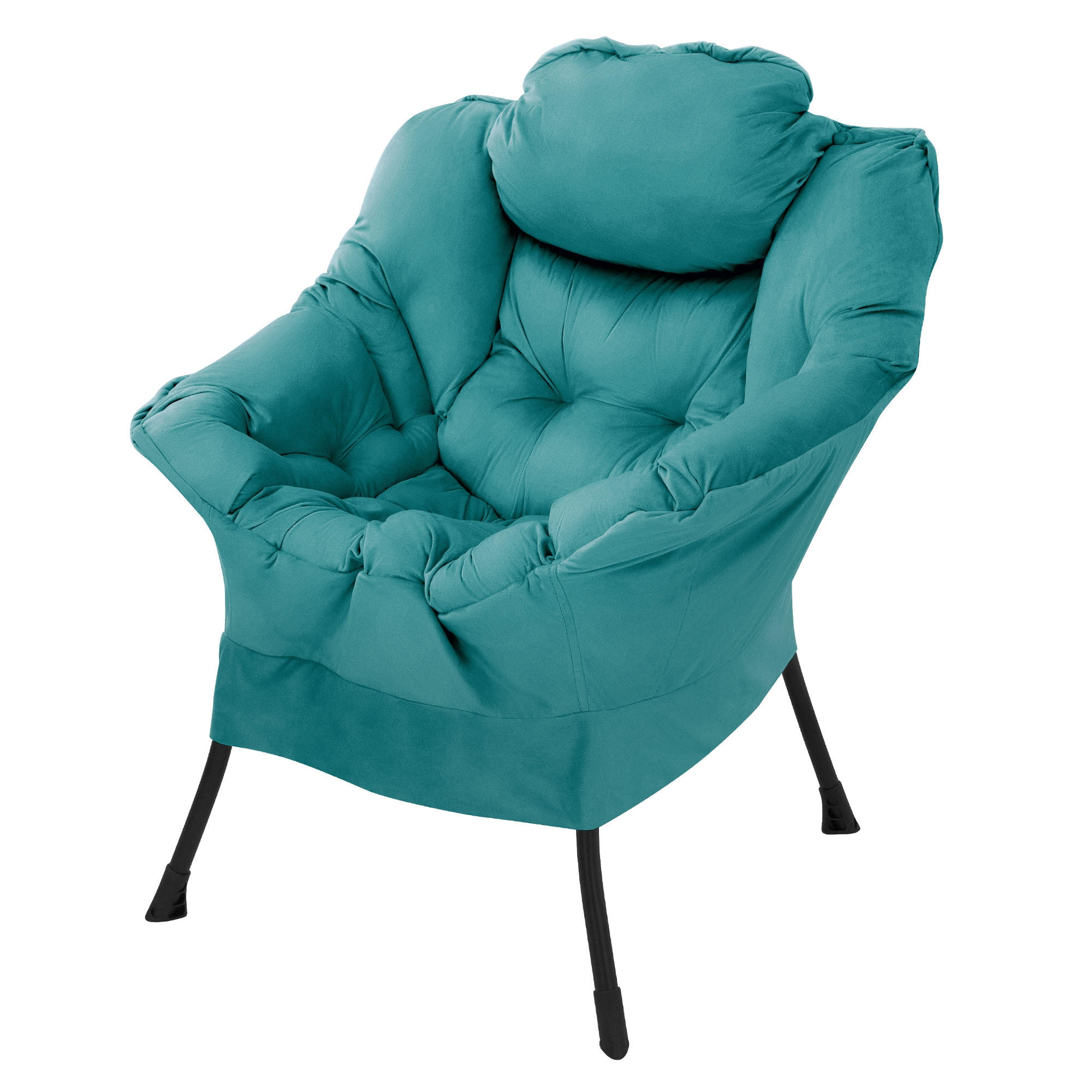 RELAXSESSEL Samt Petrol - Petrol, Metall (97/95/82cm) - ML-DESIGN