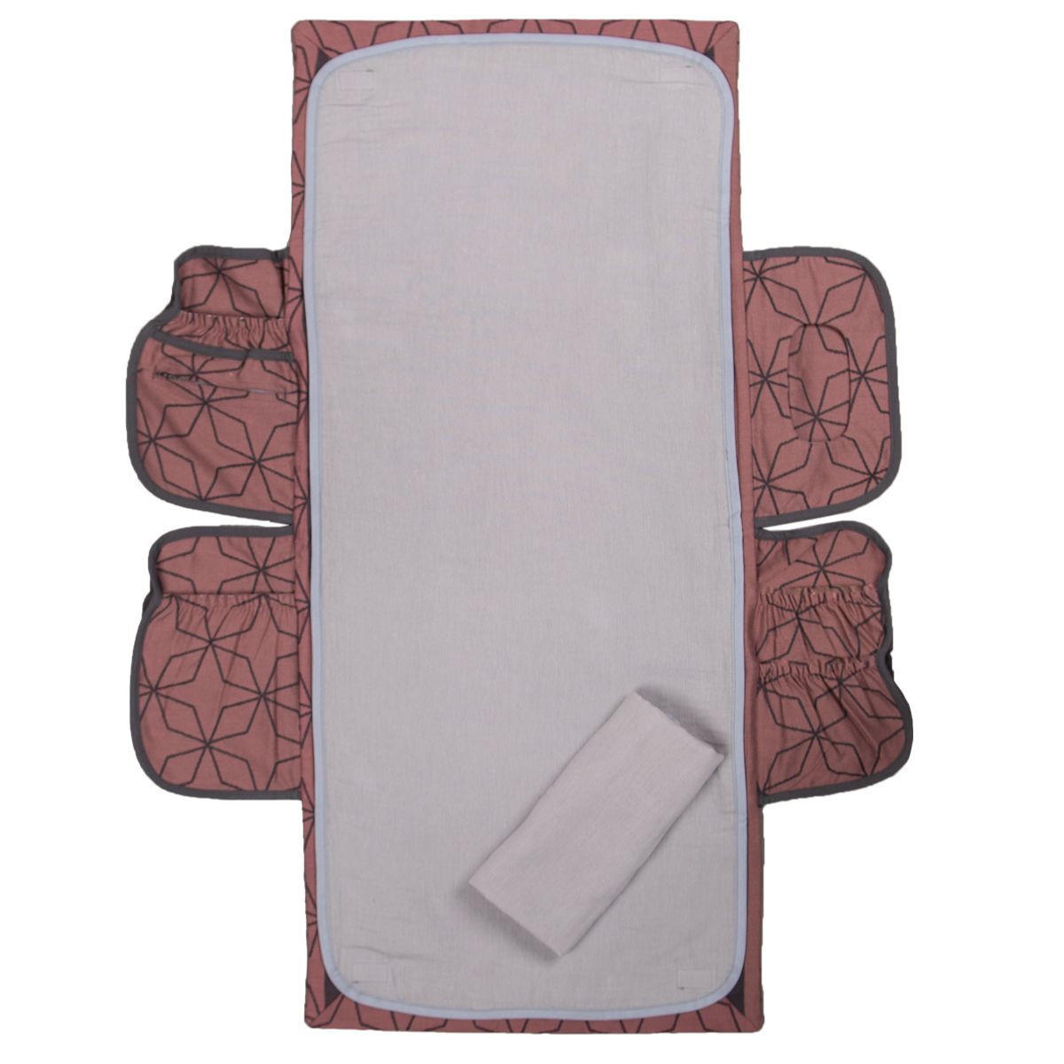 WICKELTASCHEN ORGANIZER Wickelmax - Anthrazit/Altrosa, Textil (20/25cm) - Hoppediz