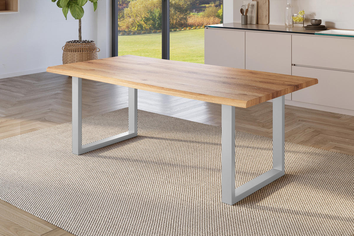 ESSTISCH JULIUS U - Wildeiche/Eichefarben, Holz (100/200/77cm) - SAM