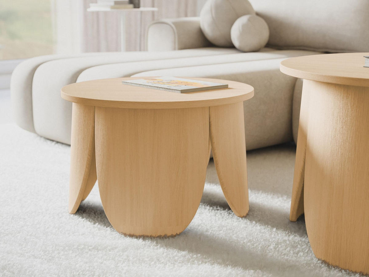 COUCHTISCH Vivially Eichenholzoptik Ø 60 cm - Eichefarben, Holzwerkstoff (60/60/40cm) - Selsey