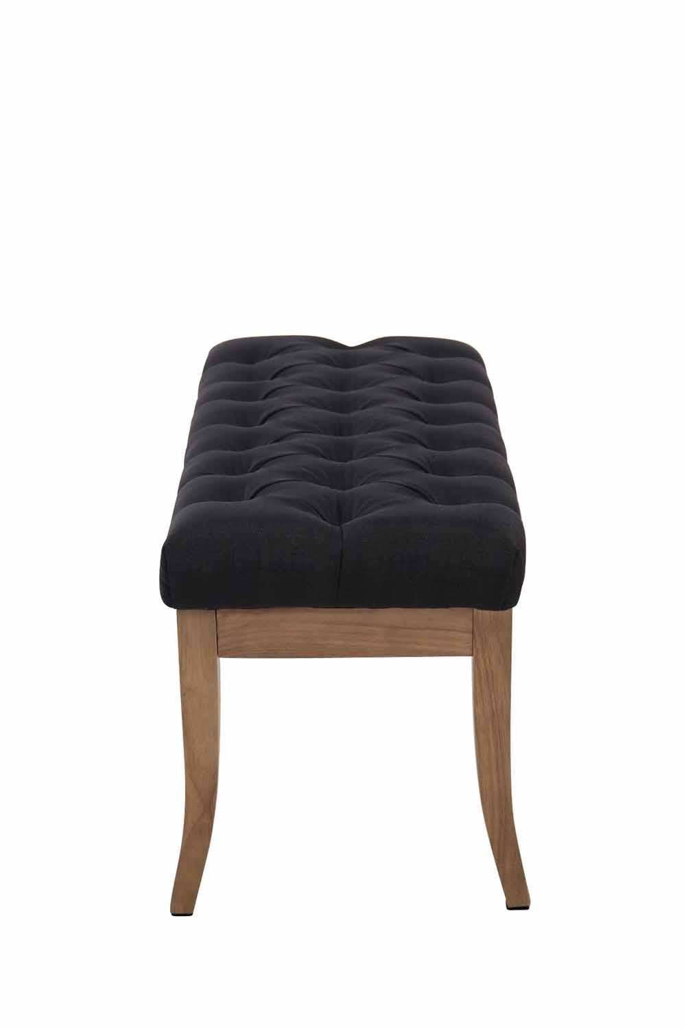 SITZBANK 100/38 cm Stoff schwarz - Schwarz/Naturfarben, Holz/Textil (100/46/38cm) - CLP