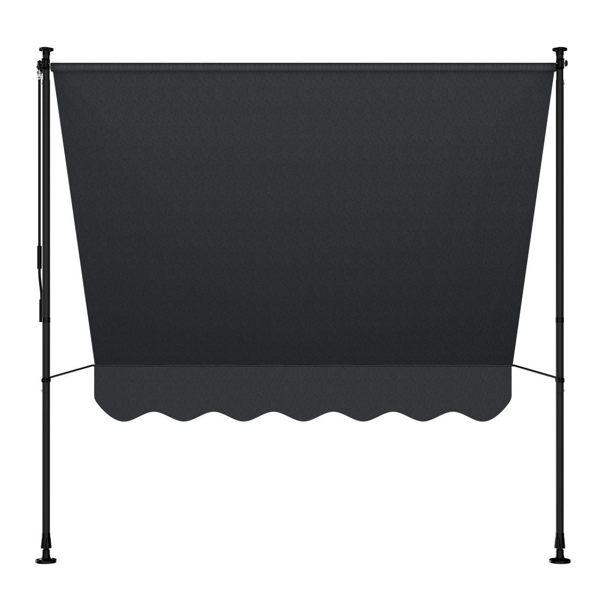KLEMMMARKISE Kapstadt grau 200x120 cm - Grau, Textil (200/200/120cm) - Juskys