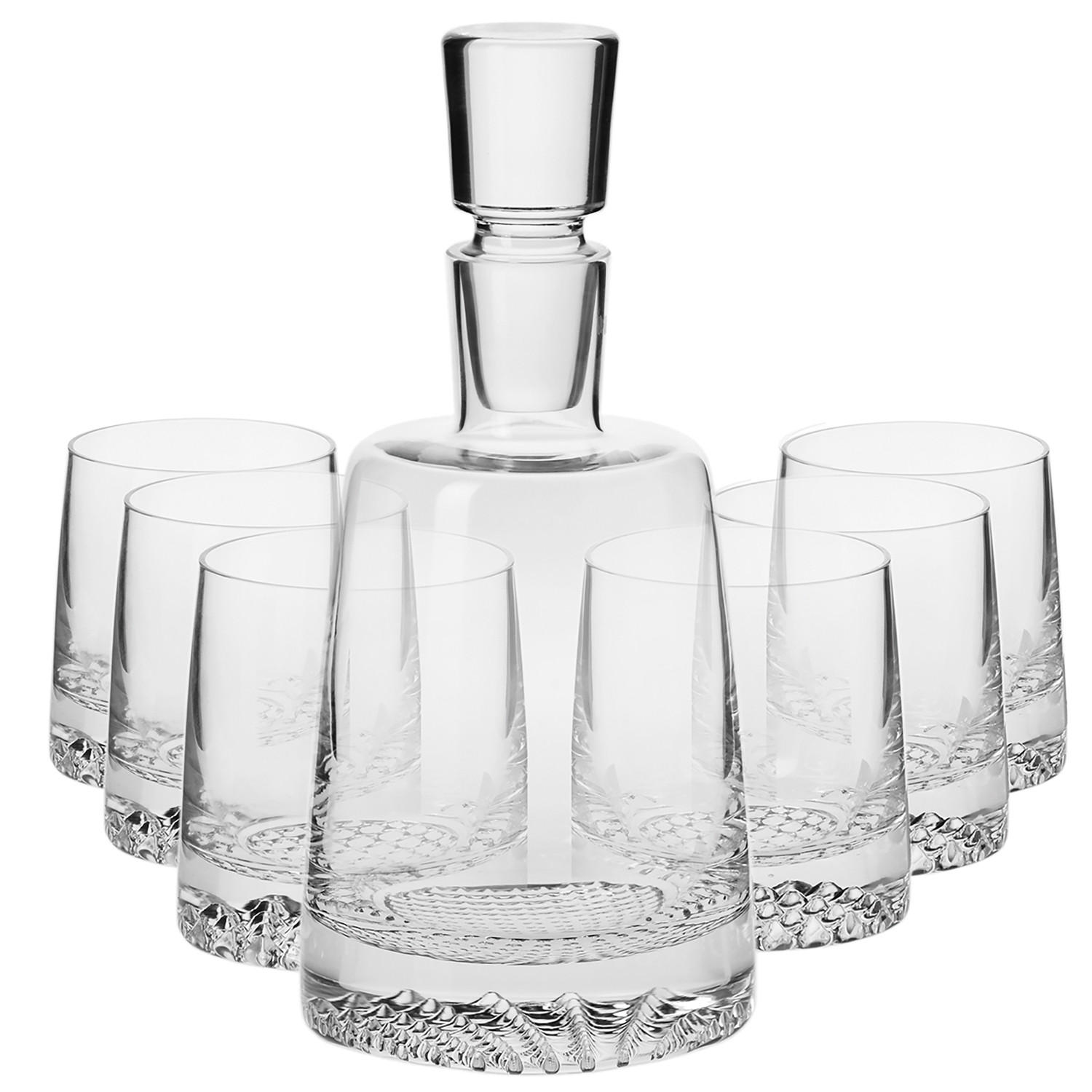 WHISKY SET, 7er-Set, 950 ml / 370 ml, Hangemacht - Transparent, Glas (0.95L) - Krosno Glass