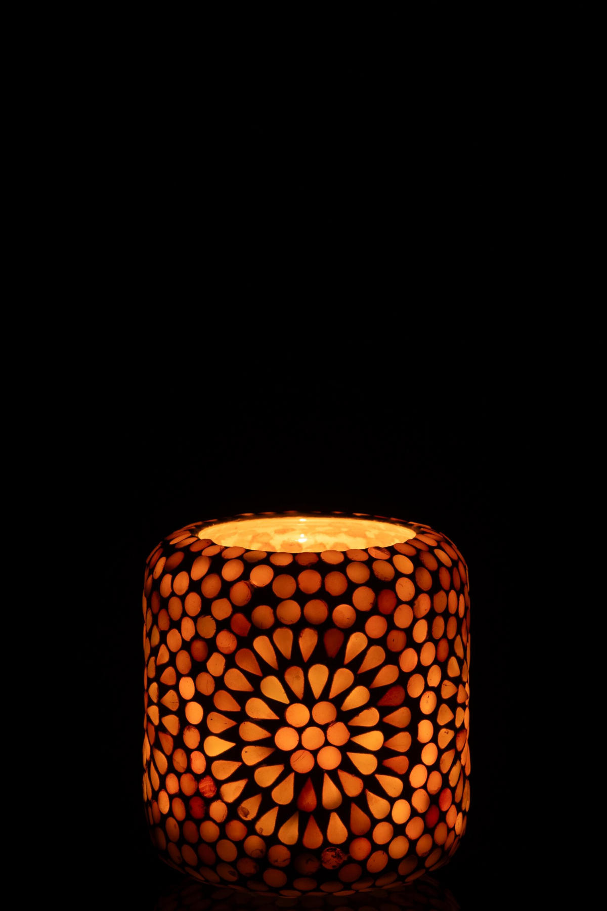 KERZENSTÄNDER MOSAIK BW Beige - Weiß, Glas (10/11cm) - J-Line