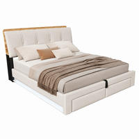 POLSTERBETT mit Stauraum & USB 140x200 cm Leinen Beige - Beige, Metall (140/200cm) - Meubliv