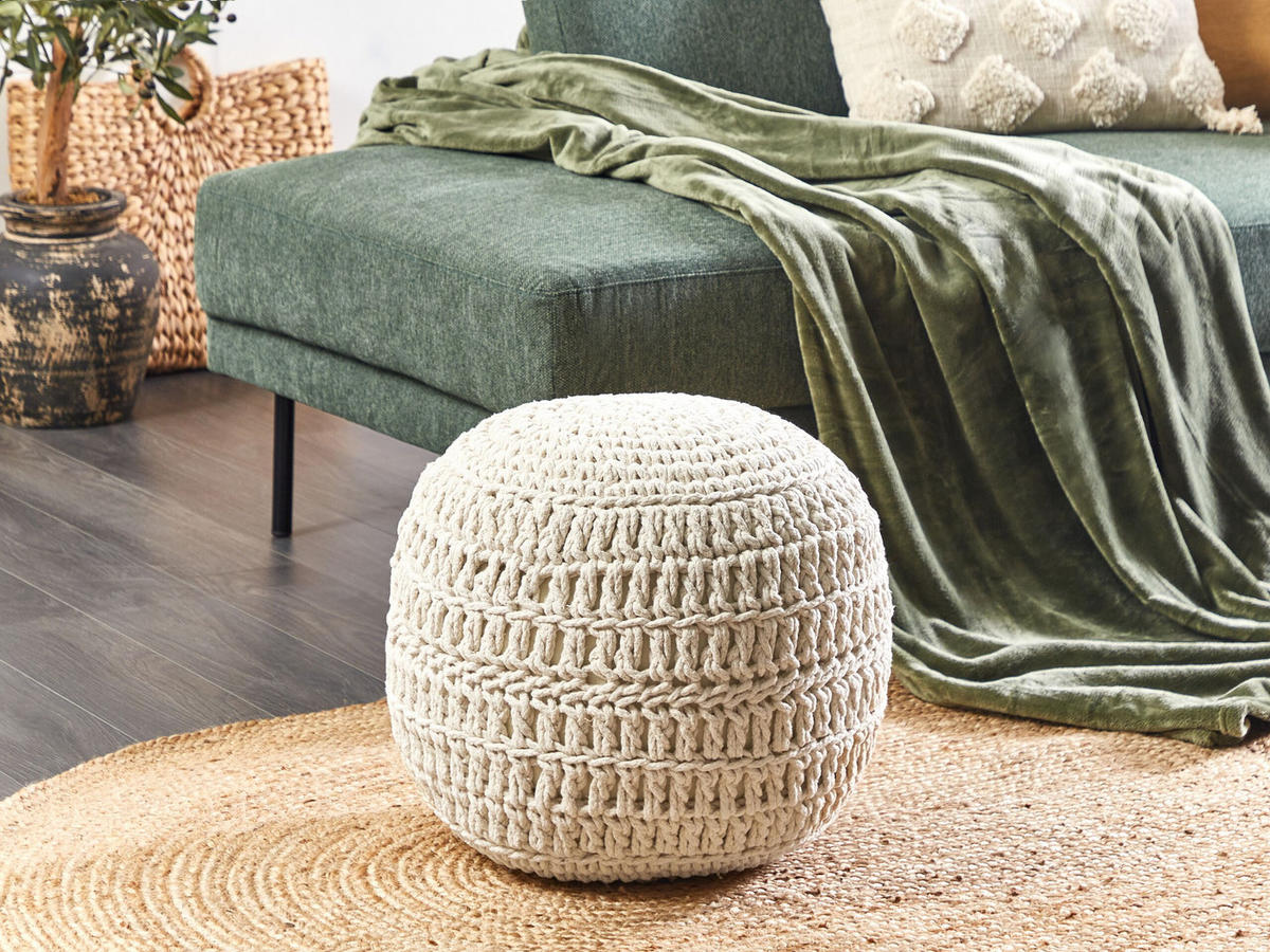 POUF Beige Arpatu - Beige, Naturmaterialen (40/40/40cm) - Beliani