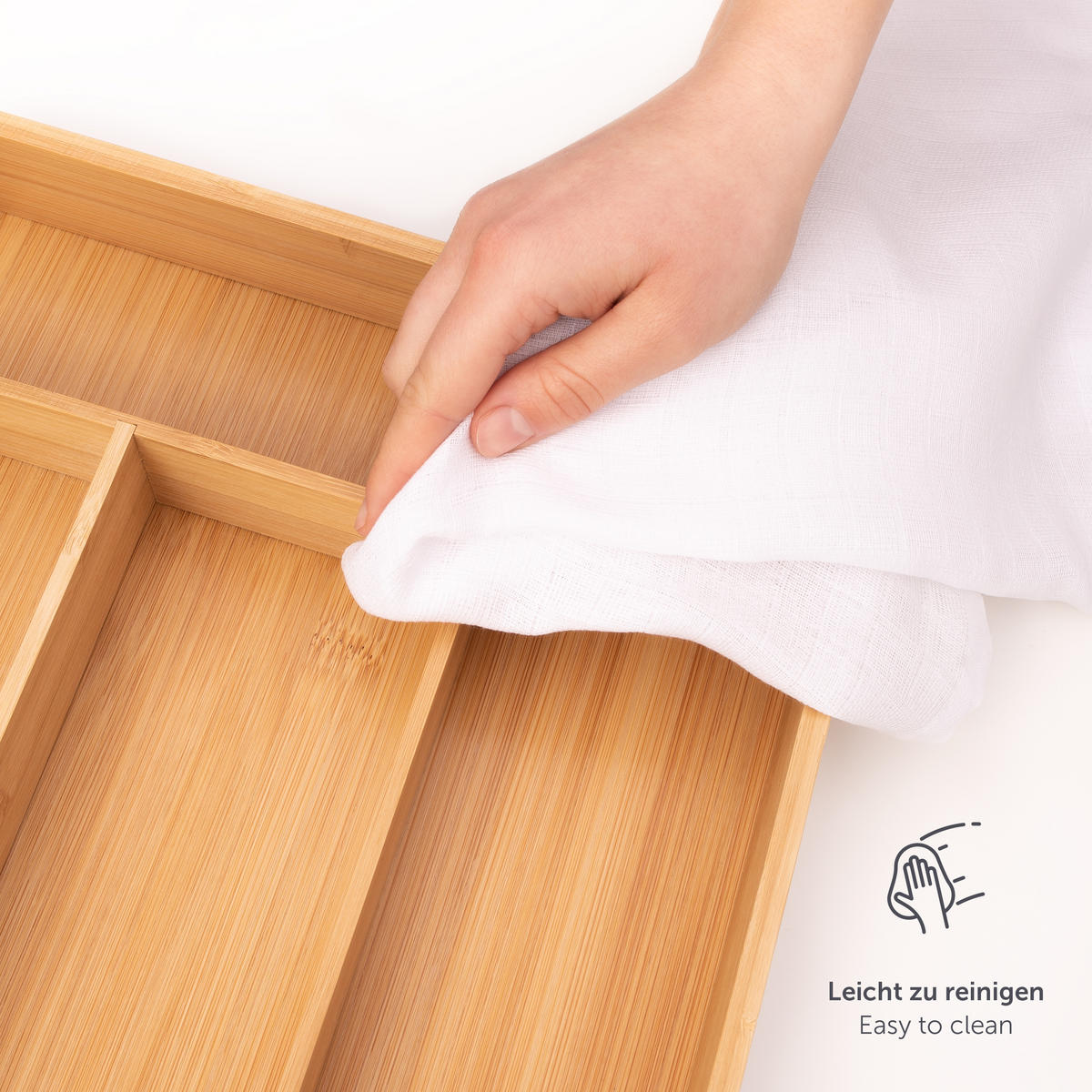 BESTECKKASTEN 27/49 cm, 4 Fächer, Bambus - Eichefarben, Holz (27/5/49cm) - Blumtal