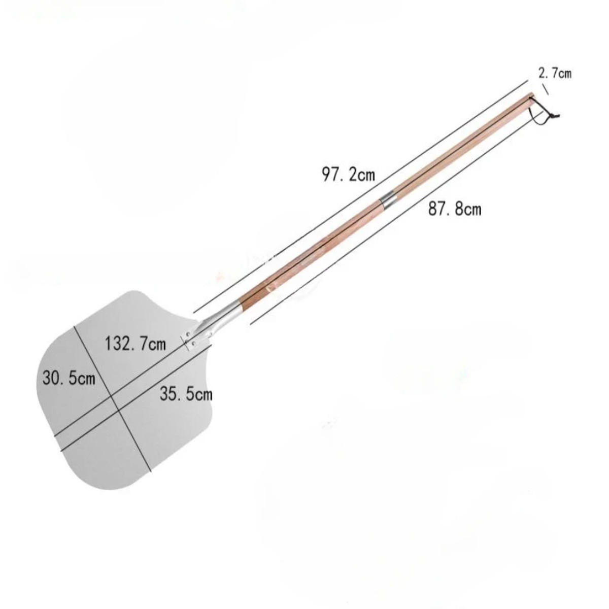 PIZZASCHAUFEL 133/30.5 cm - Grau, Metall (30.5/0.15/133cm)