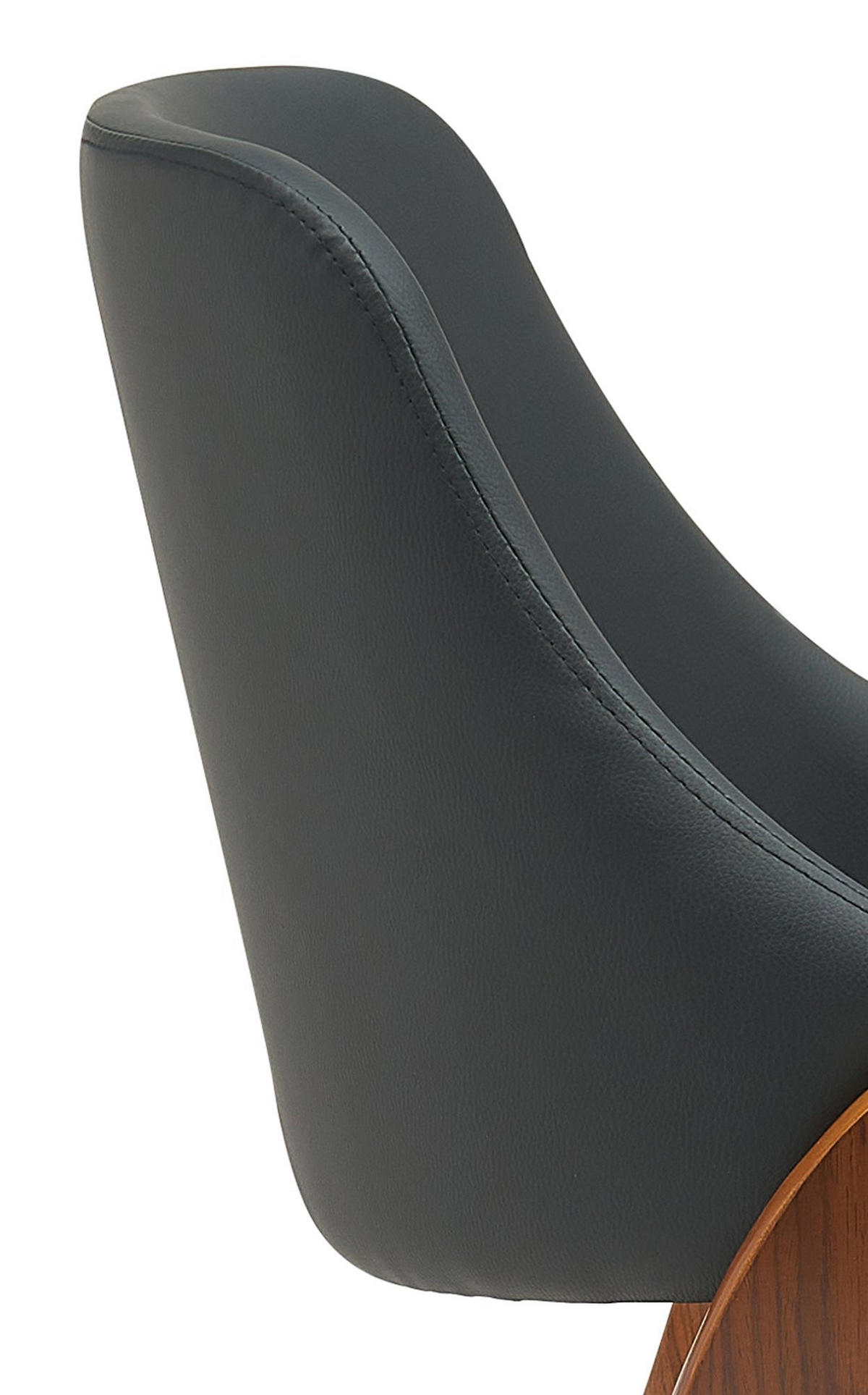 ESSZIMMERSTUHL Lederlook walnuss/schwarz - Walnussfarben/Schwarz, Holz/Textil (52/86/54cm) - CLP