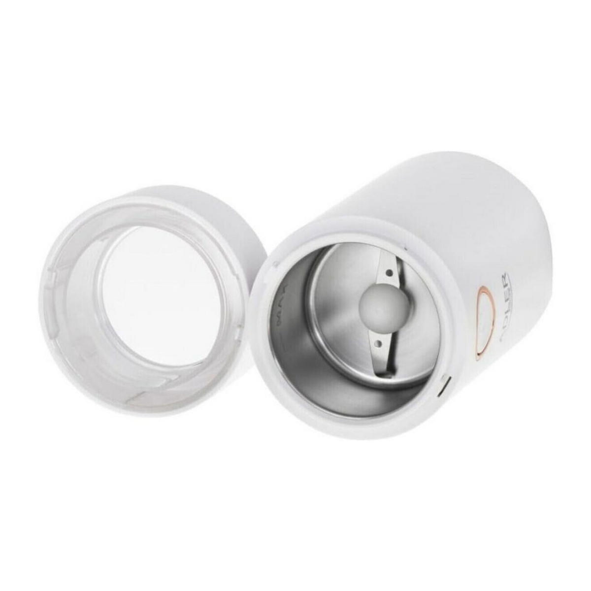 KAFFEEMÜHLE AD4446WG Weiß 150 W 75 g Elektrisch Edelstahl Mahlwerk - Weiß, Kunststoff/Metall (12/25/15cm) - Adler