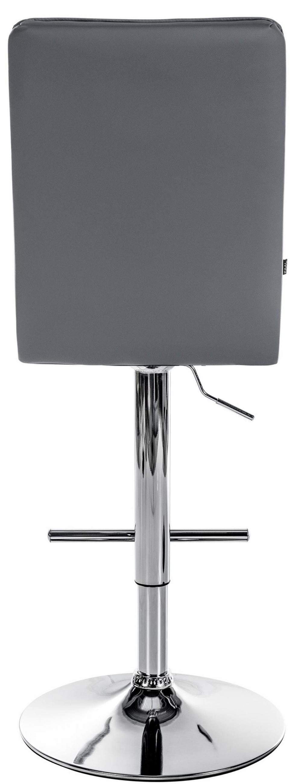 BARHOCKER Lederlook grau - Chromfarben/Grau, Textil/Metall (45/112/54cm) - CLP