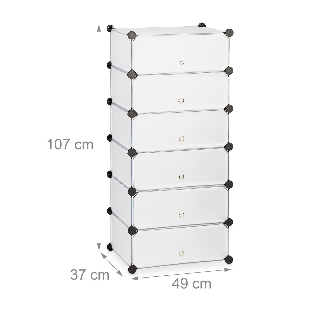SCHUHSCHRANK - Transparent, Kunststoff/Metall (49/107/37cm) - Relaxdays