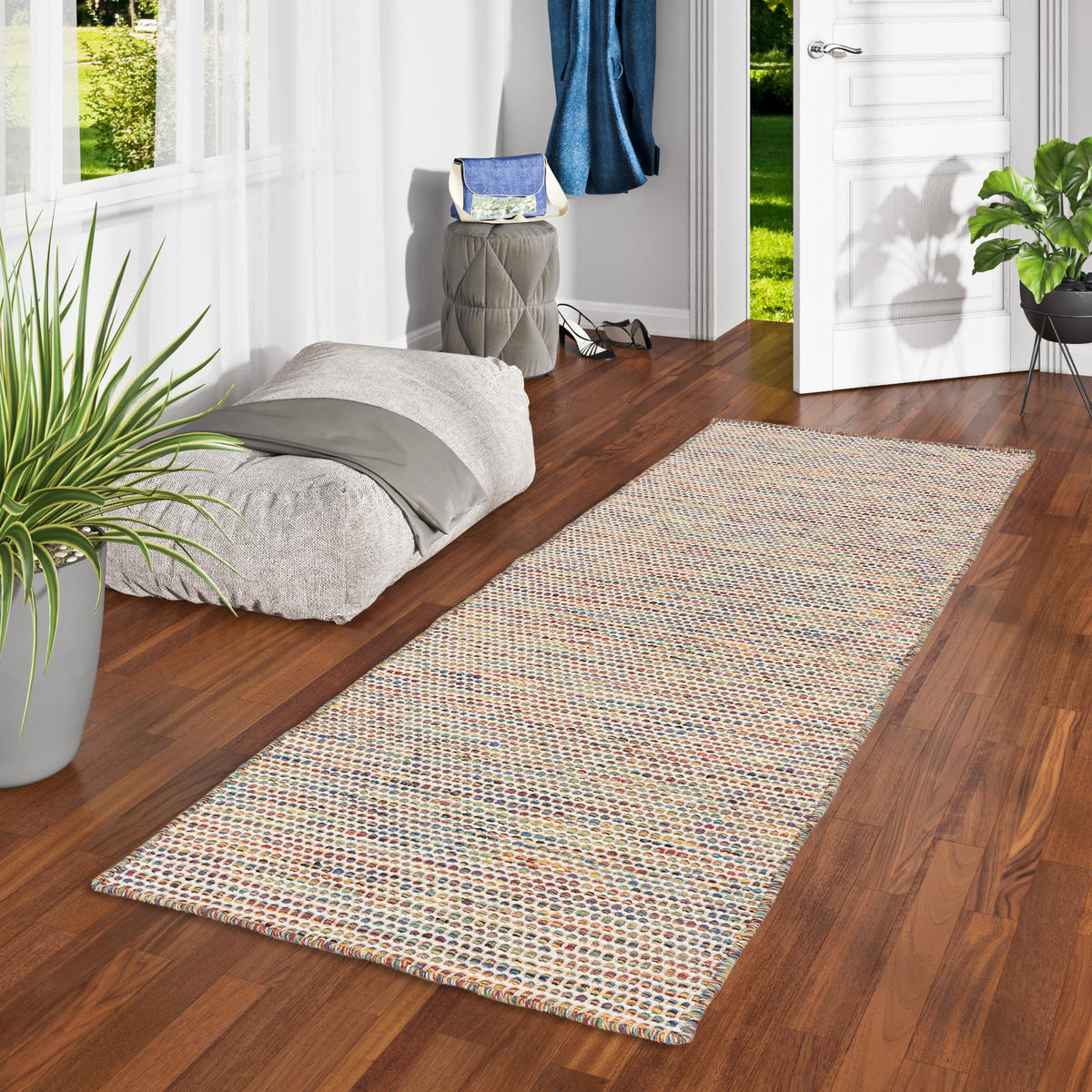 NATUR TEPPICH LÄUFER WOLLE RANA MELIERT - Multicolor, Textil (70/130cm) - Pergamon