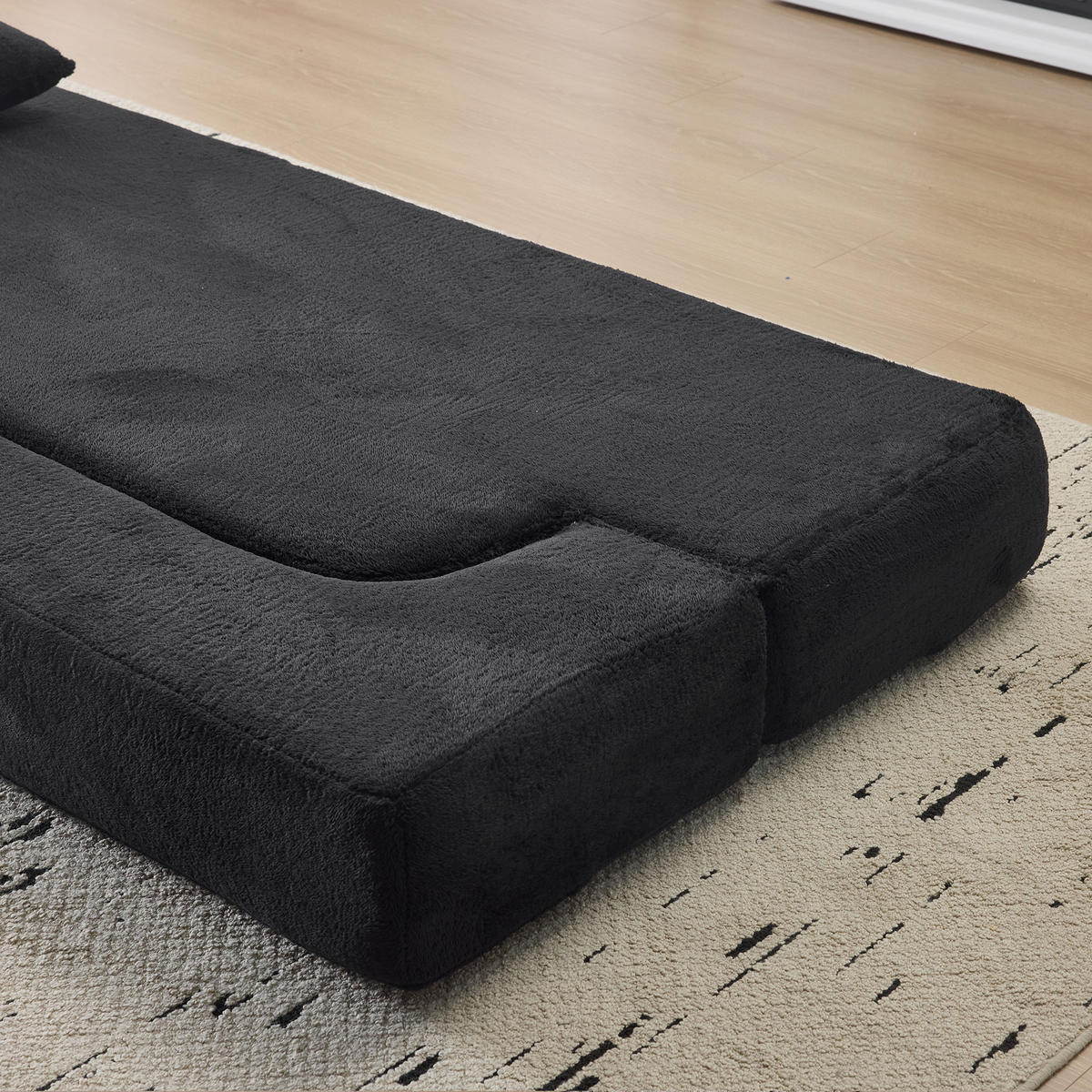 SCHLAFSOFA DE-34992 2-in-1 klappbar Schwarz - Schwarz, Textil (52/48/190cm) - ComfortXL