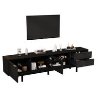 TV-ELEMENT 200 x 40 x 50,5 cm Schwarz mit 2 Türen und 2 Schubladen - Schwarz, Holzwerkstoff (40/50.5/200cm) - Beauniv