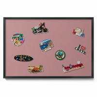 MAGNETTAFEL 60x40 cm Schwarzer Rahmen Pastellrosa - Rosa, Metall (60/50/0.4cm) - TULUP