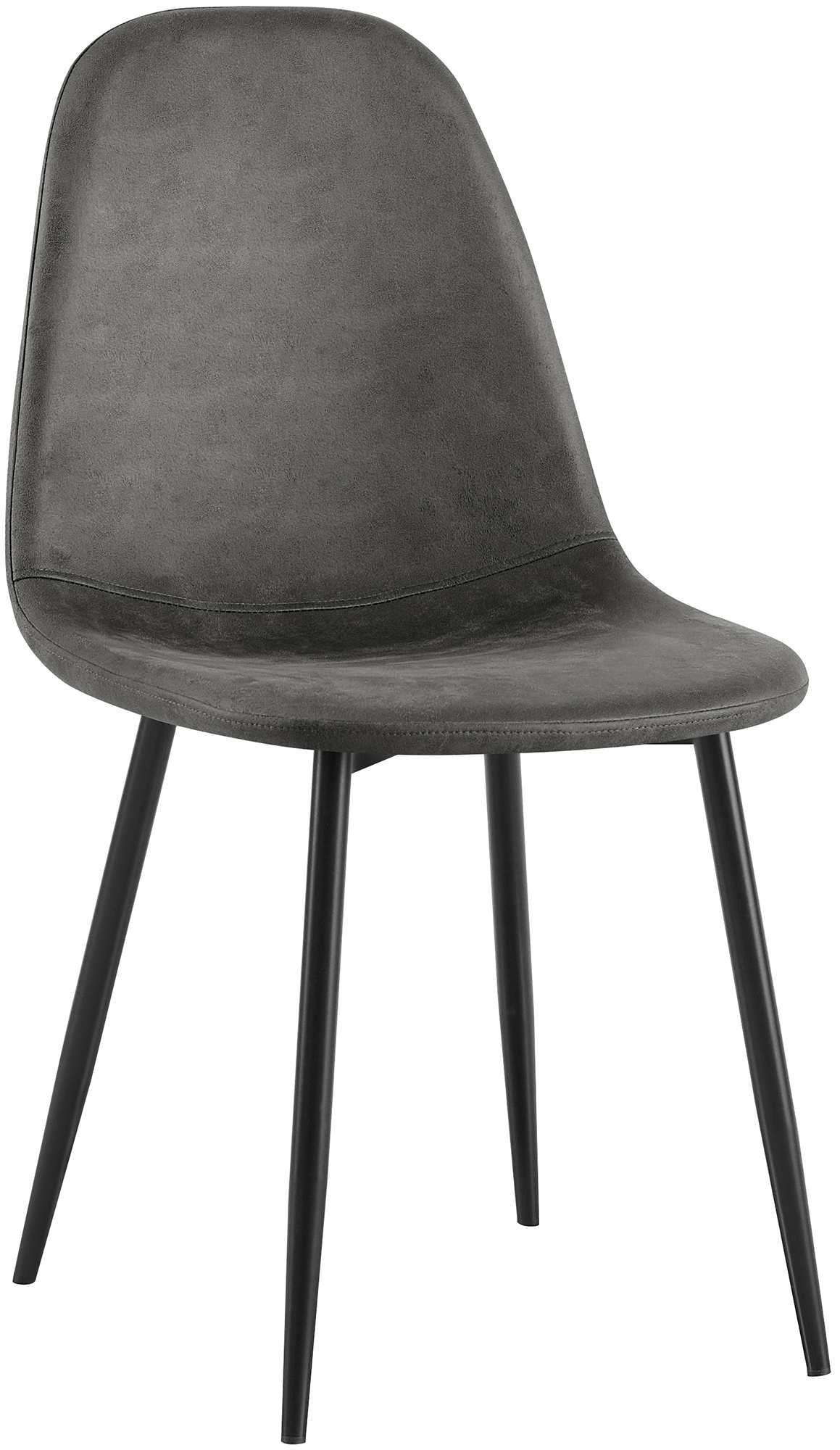 STUHL Lederlook Schwarz - Schwarz, Textil/Metall (44/88/51cm) - CLP