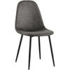 STUHL Lederlook Schwarz - Schwarz, Textil/Metall (44/88/51cm) - CLP